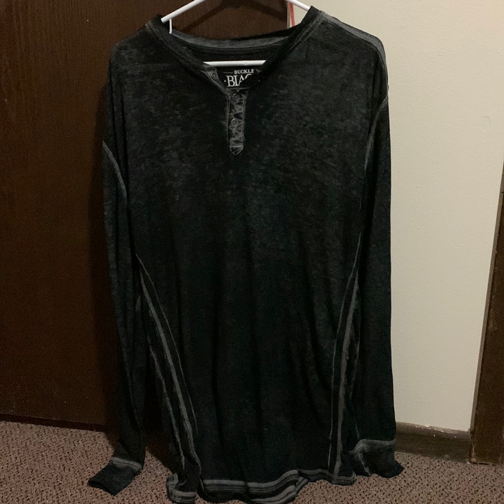 Buckle Black long sleeve shirt